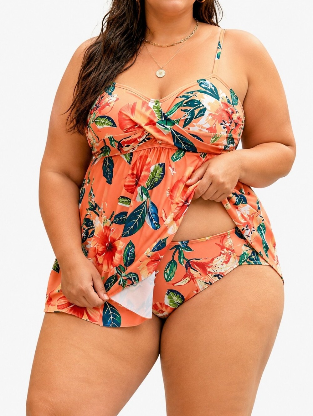Adome Women's 2 Piece Tankini Swimsuit with Tummy Control